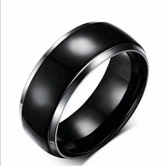 Other - New 8mm Stainless Steel Black Band Ring